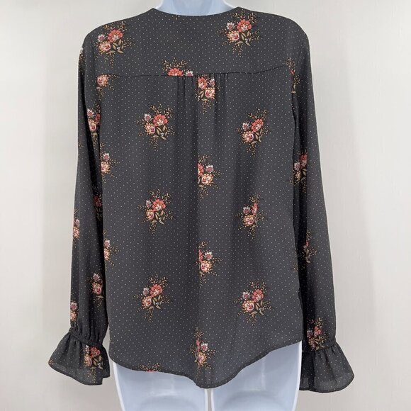 LOFT Polka Dot Floral Peasant Top/Blouse Size XS - Picture 2 of 6